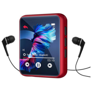 画板 1-8 MP3 Player Bluetooth 5.3 Full Touch Screen Color Screen mini MP3 Player, HiFi Lossless Music Player with Speakers, FM Radio, Recording, Support up to 128GB (red)